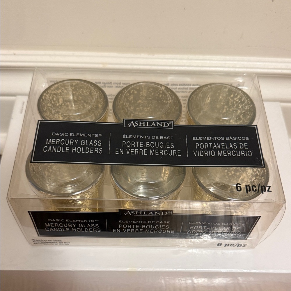 Ashland Mercury Glass Candle Holders - Elegant Gold Set